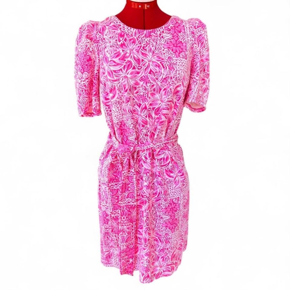 Lilly Pulitzer Harriet Dress in Piñata Pink New Blooms On The Block Dress Medium